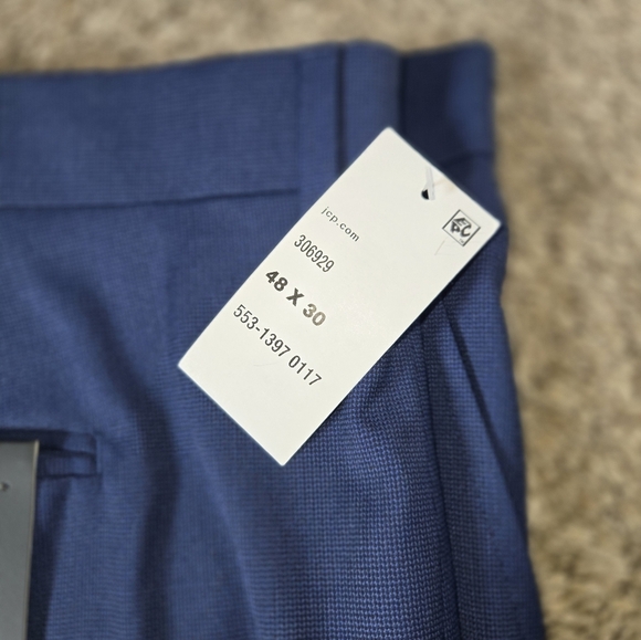 JF J. Ferrar Blue Dress Pants with Tailored Fit Big And Tall 48x30 - Picture 5 of 9